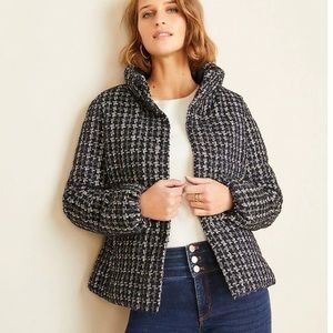 Ann Taylor Tweed Lined Puffer Jacket